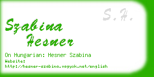 szabina hesner business card